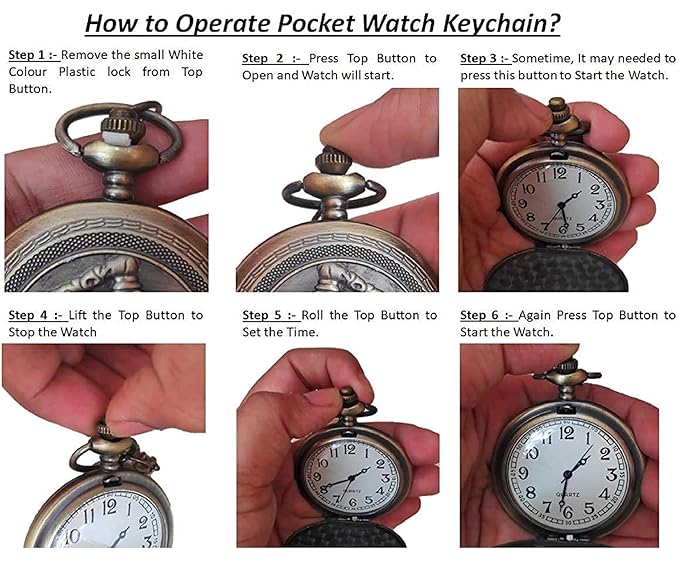 VMMPL Harry Potter Metal Pocket Watch Keychain – Vintage Style Analog Clock, Multicolour, Unisex (Pack of 1)